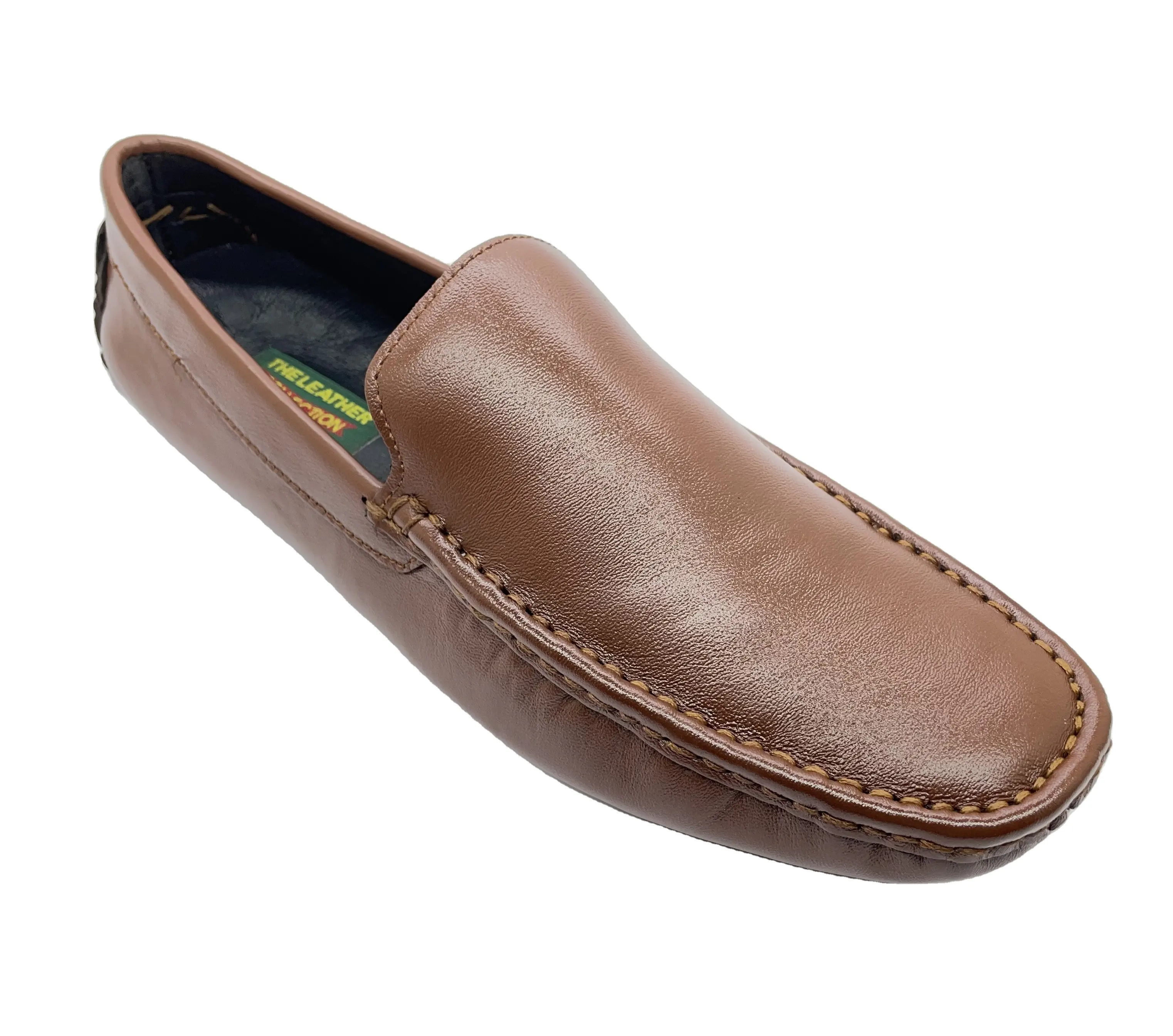 Moccasin Tan Leather Shoes for Men Boys Comfortable Soft Long Lasting High Quality Walking Style Shoes