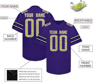 เสื้อฟุตบอลอเมริกันแบบสั่งทำพิเศษ ระบายอากาศได้ดี ป้องกันแบคทีเรีย แขนสั้น ผ้าตาข่าย ชุดแข่งขัน ไซส์ XL ขนาดใหญ่พิเศษ แบบรีดร้อน - Product Image 5