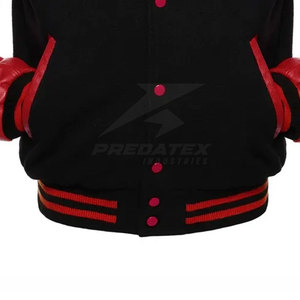 แจ็กเก็ตเลตเตอร์แมนสำหรับผู้ชาย, เสื้อแจ็กเก็ตดีไซน์ใหม่สีพื้นให้ความอบอุ่นในฤดูหนาวปกตั้ง - Product Image 5