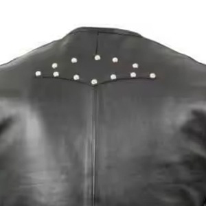 Gilet d'extérieur d'hiver respirant en cuir véritable de haute qualité pour homme, design personnalisé, service OEM, vente en gros vintage, veste de motard - Product Image 6