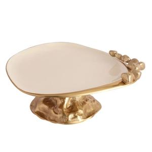 Soporte de Pastel Dorado Metálico al por Mayor para Bodas y Eventos, Elegante Exhibidor de Postres de un Solo Nivel para Mesa de Panadería y Fiestas - Product Image 1