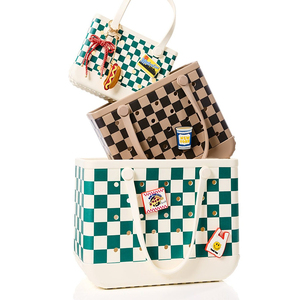 Bolsa de Playa Personalizada de EVA con Diseño de Tablero de Ajedrez, Impermeable, Gran Capacidad, Lavable, de Verano, con Impresión de Logotipo OEM - Product Image 1