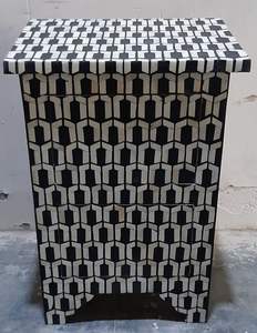 Table basse contemporaine en os incrusté, base en bois massif, multifonctionnelle, taille personnalisée, luxe, pour mariage - Product Image 2