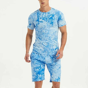 Ensemble t-shirt et short personnalisés à la mode pour hommes ensemble t-shirt et short pour hommes de couleur unie pour adulte - Product Image 4