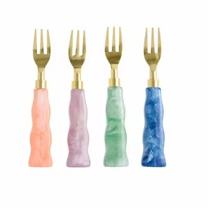 Ensemble de couverts en résine verte, pratique, de qualité, cuillère, fourchette, couteau, ensemble de couverts - Product Image 6