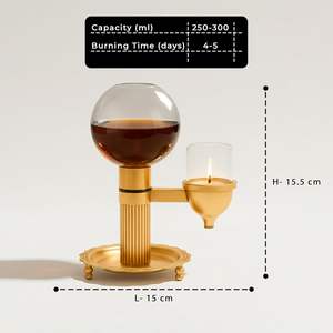 Best Quality Brass Akhand Medium Jyoti Candlestick Holder Elegant <b>Glass</b> <b>Shade</b> Christmas Handmade Eco-Friendly Home Decoration - Product Image 3