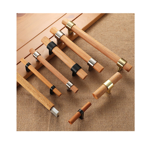 Single Sided Brass and Wood Pull <b>Handle</b> Customized Size for Wooden <b>Door</b> & Kitchen Drawers Hot Sale at Economical Price - Product Image 4