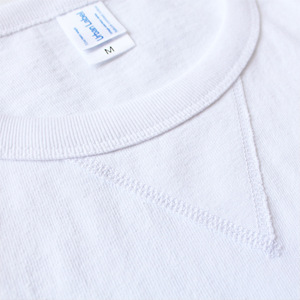 T-shirt blanc à manches longues 100% coton pour hommes avec logo personnalisé épais imprimé - Product Image 5