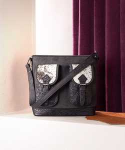 กระเป๋าหนังแท้สไตล์วินเทจสำหรับผู้หญิง งานฝีมือประณีต ตกแต่งพู่ห้อย ลายดอกไม้สลัก  พร้อมช่องซ่อนของ  ขายดี - Product Image 4