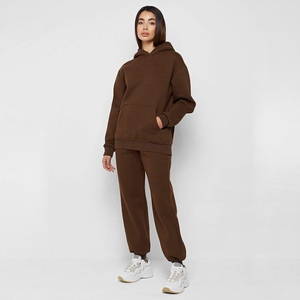 Survêtement oversize pour femme en molleton polyester/coton, grande taille, style urbain, hiver, manches longues, couleurs vives, épaules tombantes, vente en gros - Product Image 5