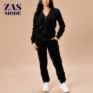 Nouveauté Automne Nouveaux vêtements décontractés pour femmes Ensembles de survêtement Jogging Ensemble de survêtement à épaules tombantes Ensemble 2 pièces - Product Image 1