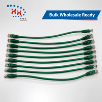 Kabel Patch Cat6 UTP Hijau 0.25m RJ45 8P8C Tanpa Kait (Snagless) Kabel Ethernet Berbahan Tembaga Murni 100% dengan Selubung PVC, Grosir Pabrik XXD