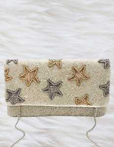 กระเป๋าคลัทช์กระเป๋าถือแฟชั่นสะพายข้างประดับลูกปัดลายดาวท้องฟ้าสำหรับโอกาสยามเย็น - Product Image 2