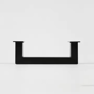 Pieds de table à manger en tube carré en fonte moderne et robuste Mobilier en métal noir rustique Industriel pour la cuisine Table en acier pour le bricolage - Product Image 5