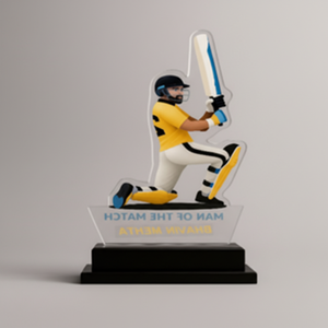 Trofeo de acrílico pulido y duradero para cricket, premio al hombre del partido para eventos deportivos, reconocimiento al jugador, proveedor mayorista - Product Image 2