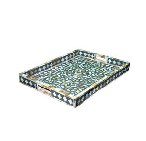 Bandeja de servicio con incrustaciones de madreperla, platos de servidor para el hogar y utensilios de cocina, suministros de accesorios - Product Image 1