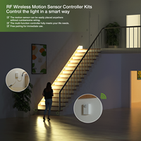 Kit de détecteur de mouvement pour éclairage d'escalier 12 volts Mini sans fil alimenté par batterie Détecteur de mouvement automatique