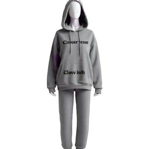 Factory Price <b>Womens</b> Acid Wash Flare <b>Pants</b> Hoodie Set Streetwear <b>Lounge</b> Tracksuit Logo Customization - Product Image 2