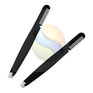 Pince à épiler en acier inoxydable de haute qualité, personnalisée, à pointe inclinée, outils de maquillage - Product Image 1