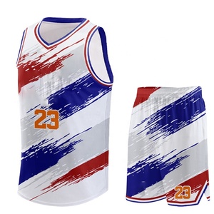 Custom Basketball Jerseys Retro Print Uniform Set Polyester Quick Dry Sports Kit for <b>College</b> Training Match - Product Image 1
