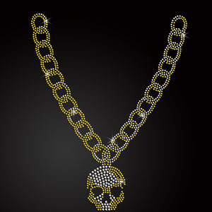 Collana con Teschio e Strass, Trasferibile su Maglietta, Vendita Calda - Product Image 3