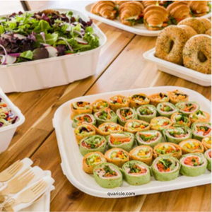 Plateaux de service carrés biodégradables en canne à sucre de qualité supérieure, écologiques, blancs, 7 pouces, 10 oz, personnalisables, 1D, 2D, 4D, achat en gros - Product Image 2