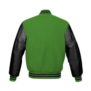Veste de baseball varsity pour homme de haute qualité en gros, col montant, broderie sur le devant, style urbain - Product Image 2