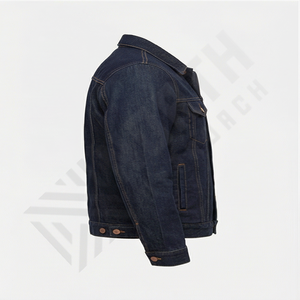 Veste en jean oversize pour homme, manteau décontracté en coton matelassé à boutons, vêtements d'extérieur pour femme, logo sur le devant, position supérieure - Product Image 3