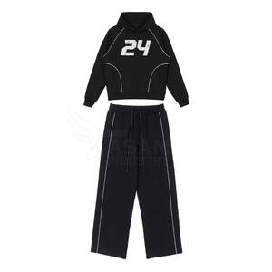 Survêtement évasé pour homme, tendance, deux pièces, tissu doux pour un confort tout au long de la journée, survêtement évasé pour homme - Product Image 6