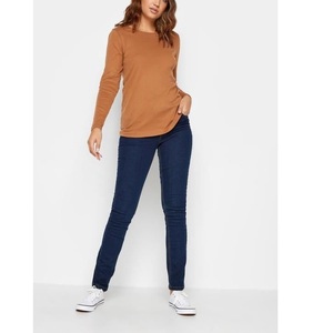 Haute qualité femmes mode couleur unie col rond manches longues T-Shirt haut chemisiers habillés exportation du fournisseur BD - Product Image 5