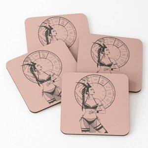 Top Quality Printed Personalized <b>Wooden</b> Fox Coasters Set <b>Wooden</b> Rustic Woodland <b>Animals</b> Hand <b>Carved</b> Tea Coffee - Product Image 4