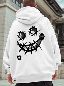 Sudadera con capucha personalizable con cremallera de gran tamaño para hombre, ropa de calle con diseño a cuadros sin sudor, 100% algodón para invierno - Product Image 5