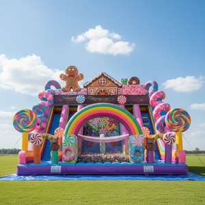 Château gonflable géant <span class=keywords><strong>licorne</strong></span> personnalisé en PVC avec toboggan et aire de saut, unique pour parc d'attractions - Product Image 2