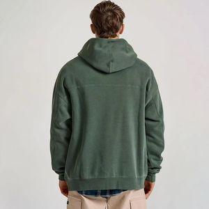 Sudadera con Capucha Bordada Personalizada para Hombre, Unisex, 100% Algodón, Sudadera Deportiva de Invierno, Lisa Teñida - Product Image 4