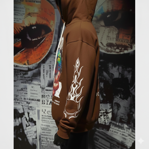 OEM Hoodie Men Custom Embroidery Oversized Hoodie <b>Streetwear</b> Allover Printed Unisex Graphic Hoodies - Product Image 3