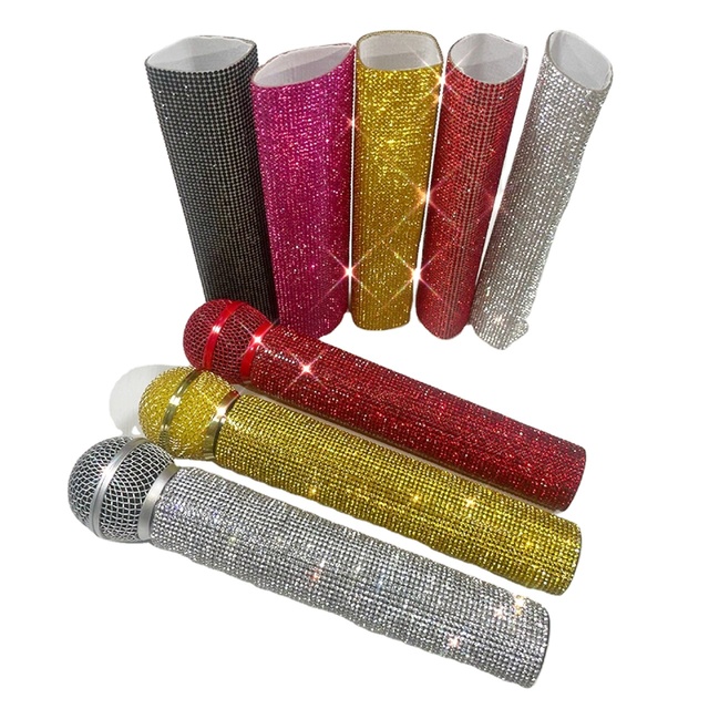 Direct Sales Universal Wireless Microphone Diamond Sleeve Stage Performance Microphone Diamond Decorative Cover