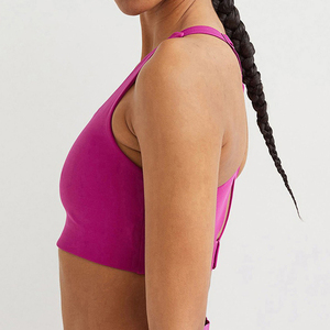 Soutien-gorge de sport sans couture pour femmes Design personnalisé XL une épaule entraînement Fitness équipement d'entraînement respirant Yoga soutien-gorge de sport en vente - Product Image 5