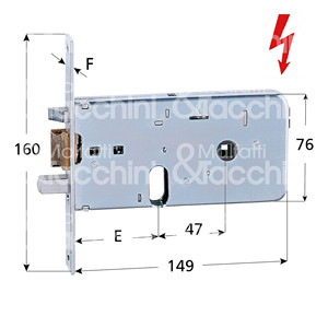 SERRURE ÉLECTRIQUE pour serrures à mortaise 12 V a.c. Verrouillage réversible autobloquant à 2 lancers Cylindre ovale non inclus - Product Image 1