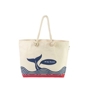 Sac de plage en toile écologique noir imprimé Animal, fourre-tout en toile personnalisé, poignée en corde, sac à provisions en toile recyclée pour femmes, offre spéciale - Product Image 6