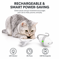 Jouet interactif électronique automatique pour chat et chaton, souris magique roulante, rechargeable par USB, LED, OEM, vente en gros