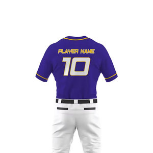 New Custom Design Unisex Children's Baseball Softball Jersey Kit 100% Cotton Quick Dry Breathable Long Sleeve <b>Buttons</b> - Product Image 6