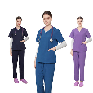 Conjuntos profesionales de manga corta estampados con el mejor diseño de fabricación para uniformes de hospital para mujeres y hombres - Product Image 4