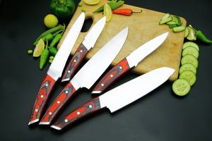 Juego de Cuchillos de Chef Profesionales Hechos a Mano, Acero con Alto Contenido de Carbono, Cuchillos de Cocina Ecológicos, Mango de Madera, Afilados, Venta al por Mayor OEM - Product Image 3