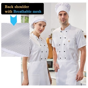 Abrigo transpirable con estilo blanco, ropa de cocina, uniformes de <span class=keywords><strong>Chef</strong></span> para repostería, Pizza, Sushi, funciona, <span class=keywords><strong>Restaurante</strong></span> japonés italiano con logotipo - Product Image 2