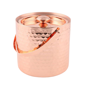 Seau à glace de table de la plus grande qualité Seau à glace martelé en cuivre de taille personnalisée avec couvercle pour les meilleures ventes - Product Image 1