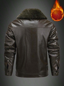 Chaqueta de Cuero de Primera Calidad para Hombre, Tallas Personalizadas, Cuello Alto, Estilo Urbano, Transpirable, para Invierno, Colores Personalizados Disponibles - Product Image 6
