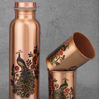 Botella de Agua de Cobre de Alta Calidad de 1000 ml con Tapa, Ecológica, Unisex, para Regalos Empresariales