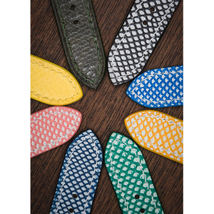 หรูหราหรือสายนาฬิกาหนังงูแท้วินเทจสำหรับผู้ชายดีไซน์เพรียวบางทำด้วยมือเวียดนามระบายอากาศกันน้ำกำหนดสีได้ตามต้องการ - Product Image 4