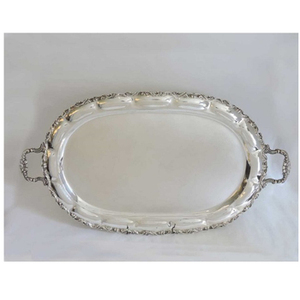 Plateaux en métal argenté pour servir le thé, le café et les collations Idéal pour la cuisine quotidienne Décoration de table de mariage ou service de restaurant - Product Image 3