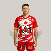Ensemble de maillots de sport rétro personnalisés Canada 2026, uniformes de football personnalisés rouge et blanc pour la Coupe du monde
